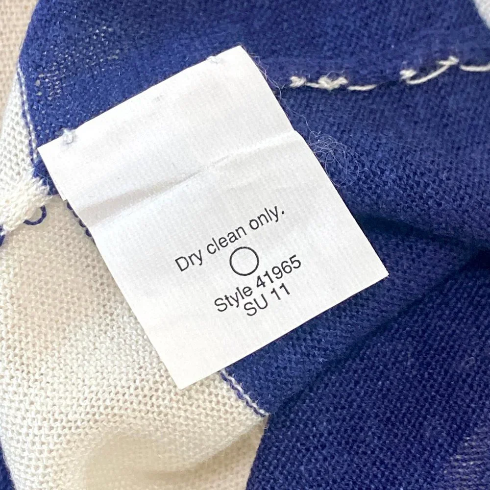 J. Crew Navy Striped Swingtime Silk/Linen Knit Top